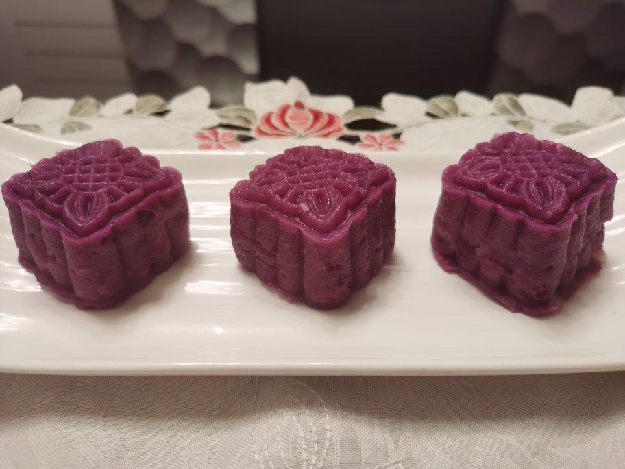 秒杀冰皮月饼的紫薯山药糯米糕