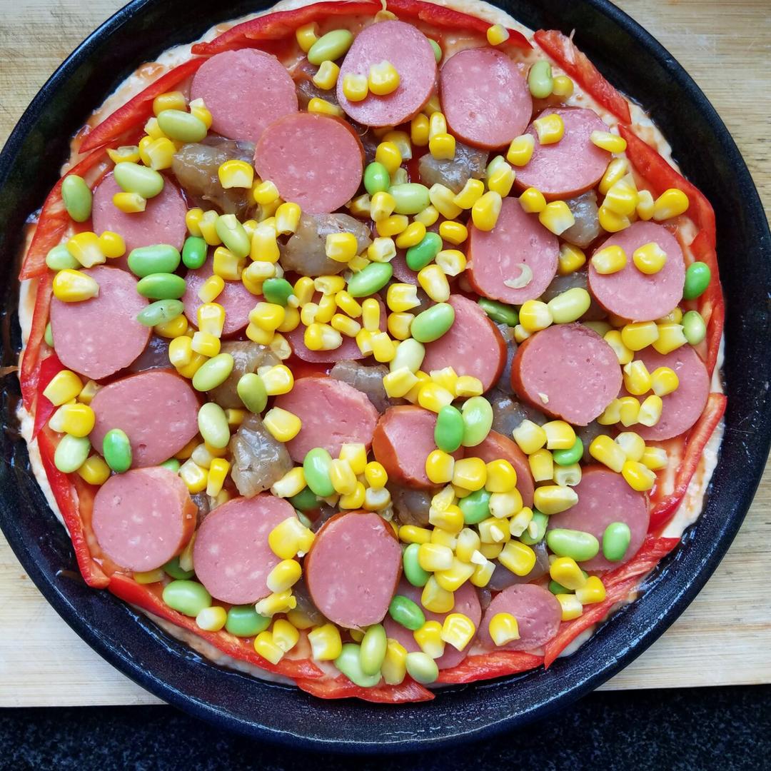 厚底鲜虾培根披萨