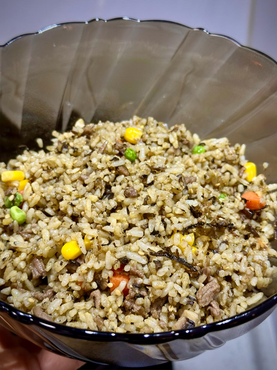 牛肉口蘑橄欖菜蛋炒飯