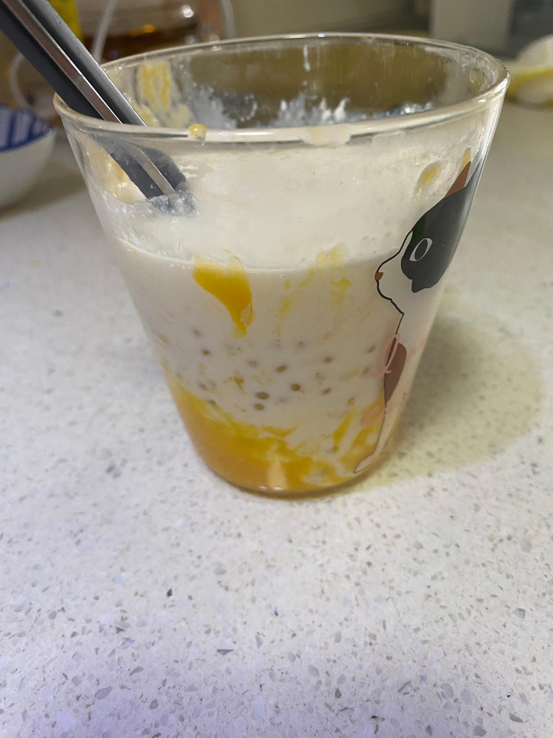 港式甜品——杨枝甘露(芒果西米露)附芒果花切法
