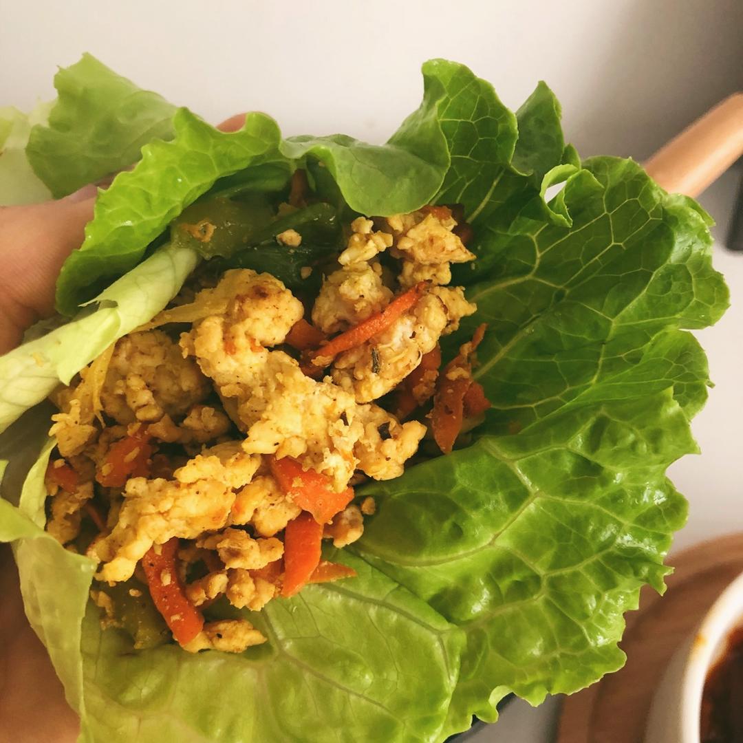 【【健康三餐】咖喱鸡肉末生菜卷图片】dreamstyle_健康减脂之旅_下厨