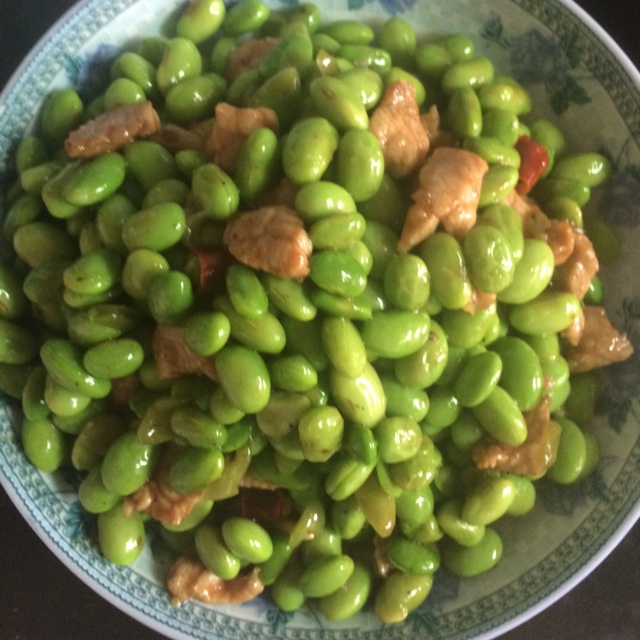 毛豆米炒肉末