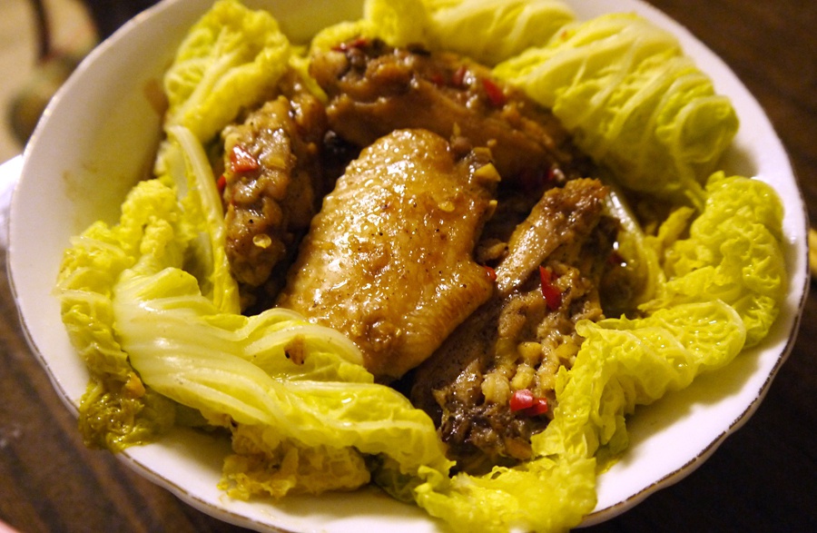 剁椒娃菜蒸鸡翅