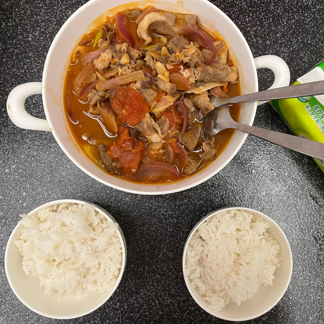 超浓郁番茄肥牛烩饭‼️剩饭这样做～秒空盘