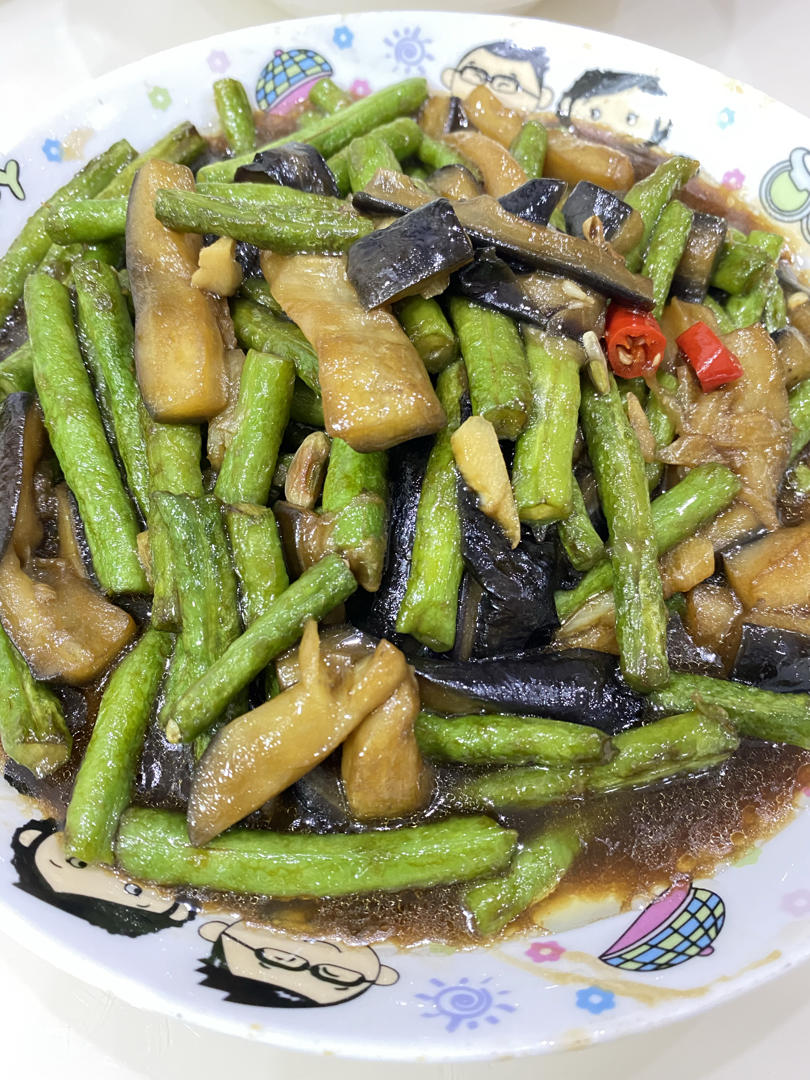 豆角烧茄子🍆少油版免油炸
