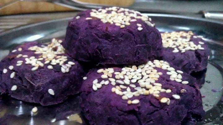 平底锅紫薯饼