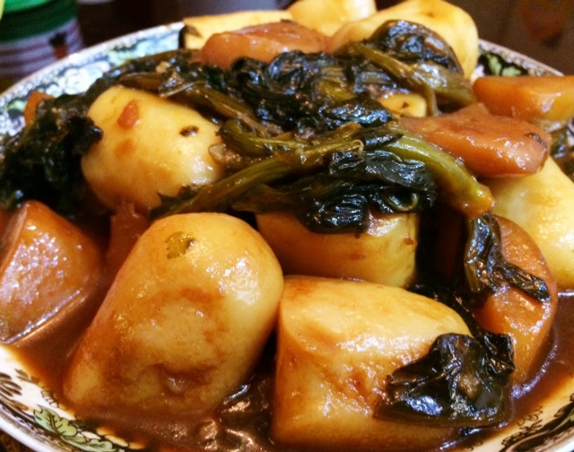 苏醒的晨曦做的大头菜烤年糕