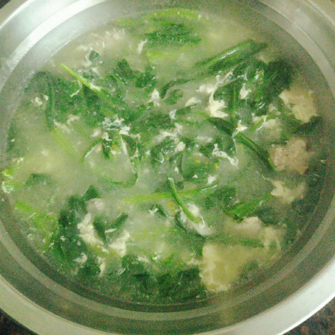 肉片蛋花菠菜汤