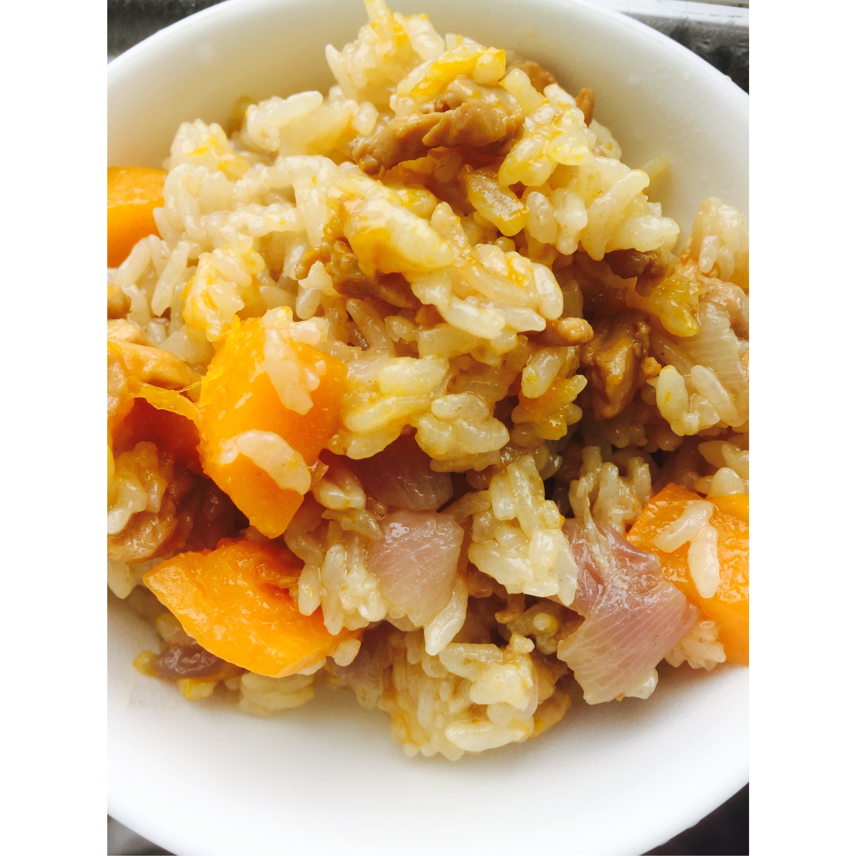 南瓜鸡肉饭
