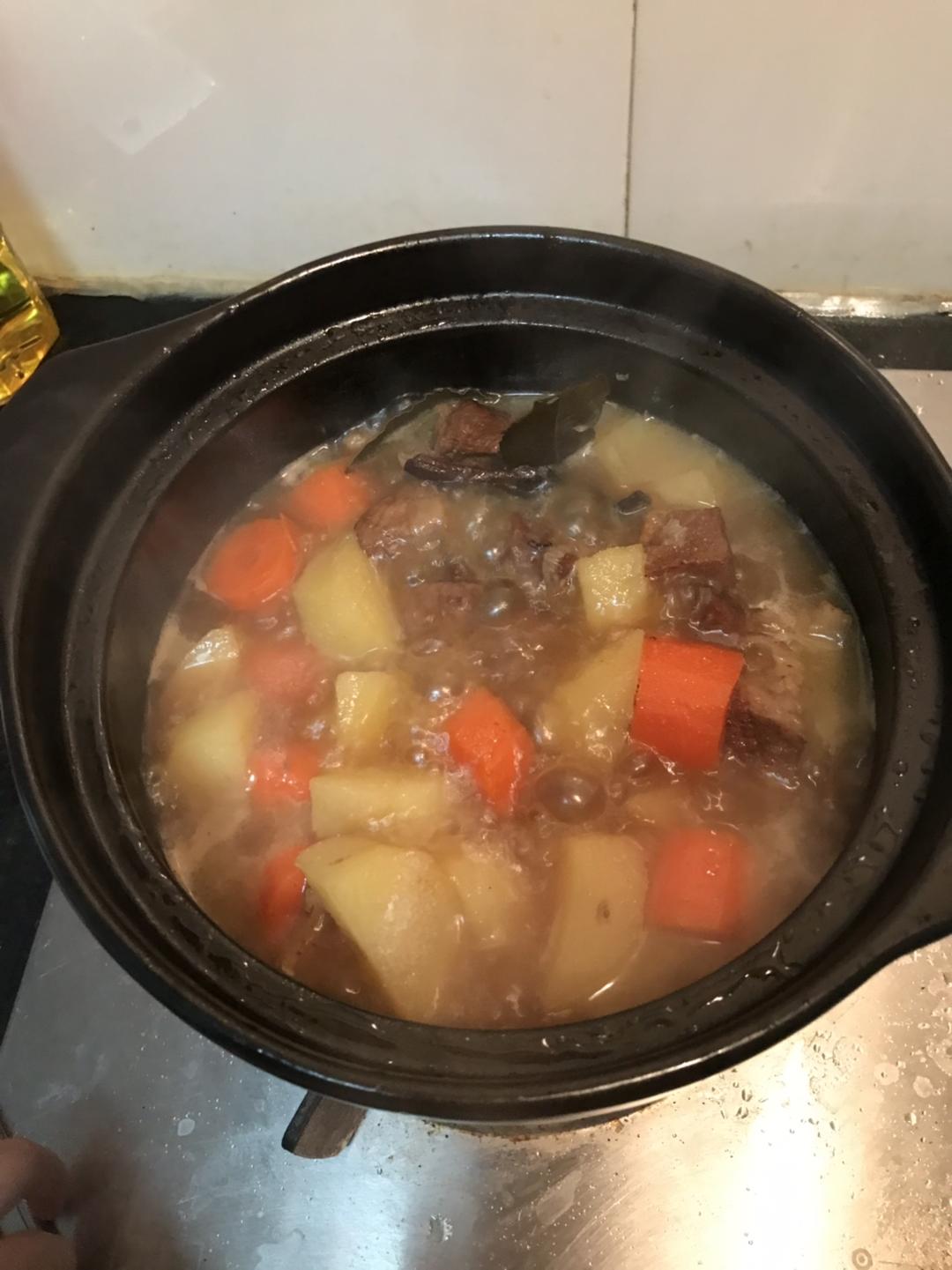 土豆胡萝卜炖牛腩的做法