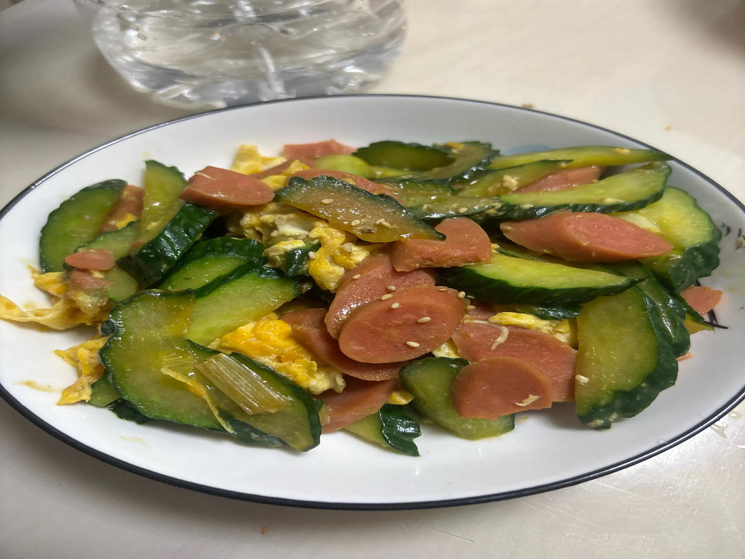 黄瓜鸡蛋炒火腿