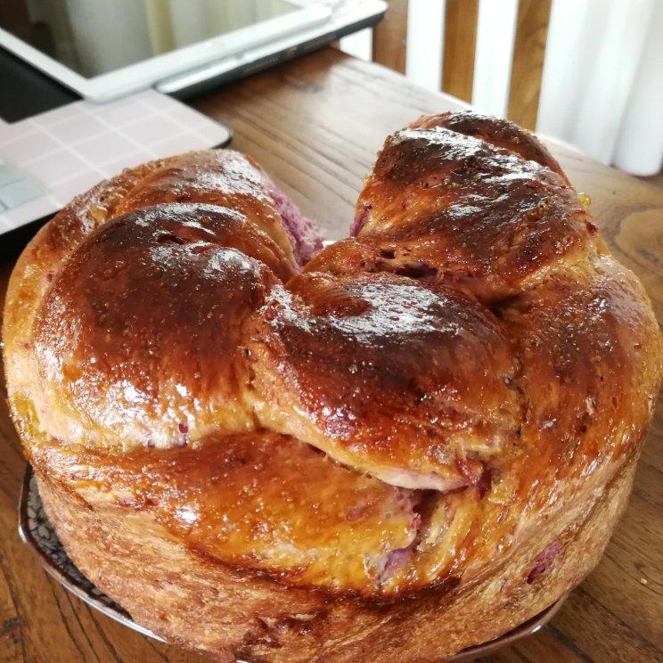 紫薯手撕面包（无需揉出膜）