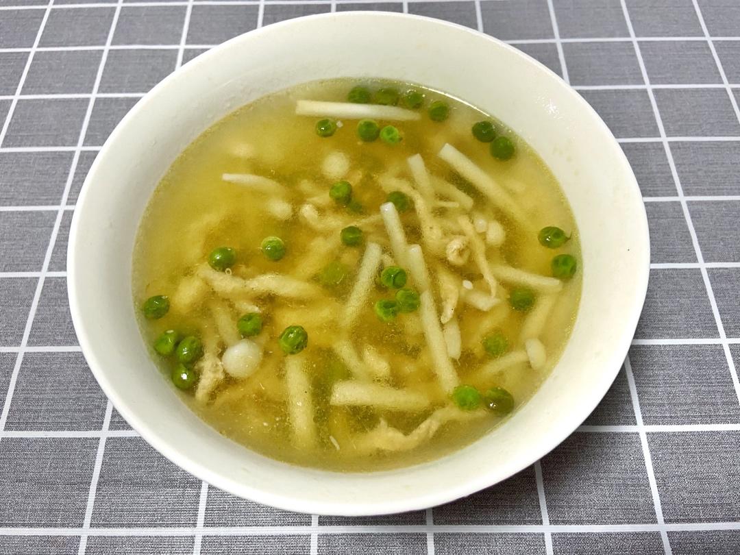 鸡丝白玉翡翠（豌豆）汤-快手汤