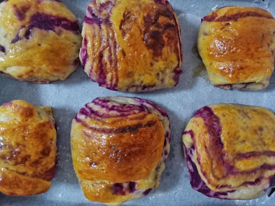 入门级不用揉出膜的手撕紫薯面包无黄油版