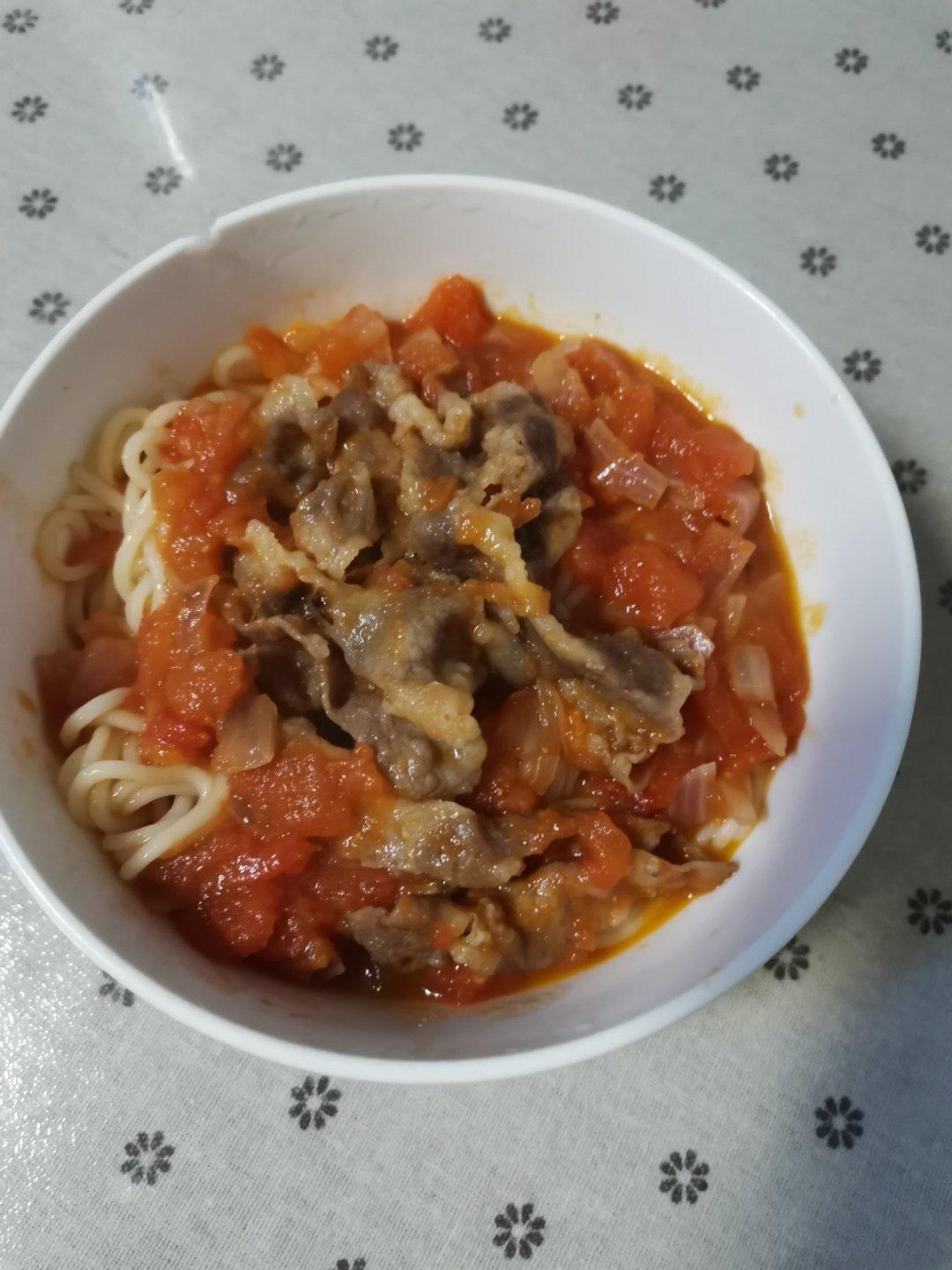 番茄肥牛乌冬面（仿丸龟制面版本）