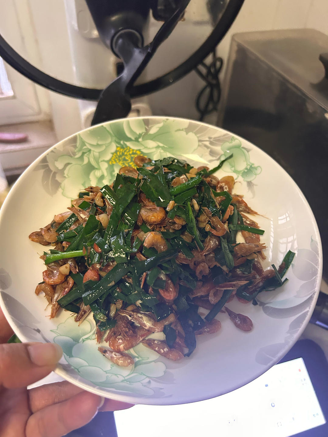河虾炒韭菜