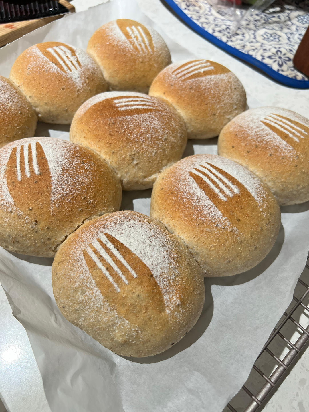 亚麻籽全麦·红薯软欧包——低卡烘焙