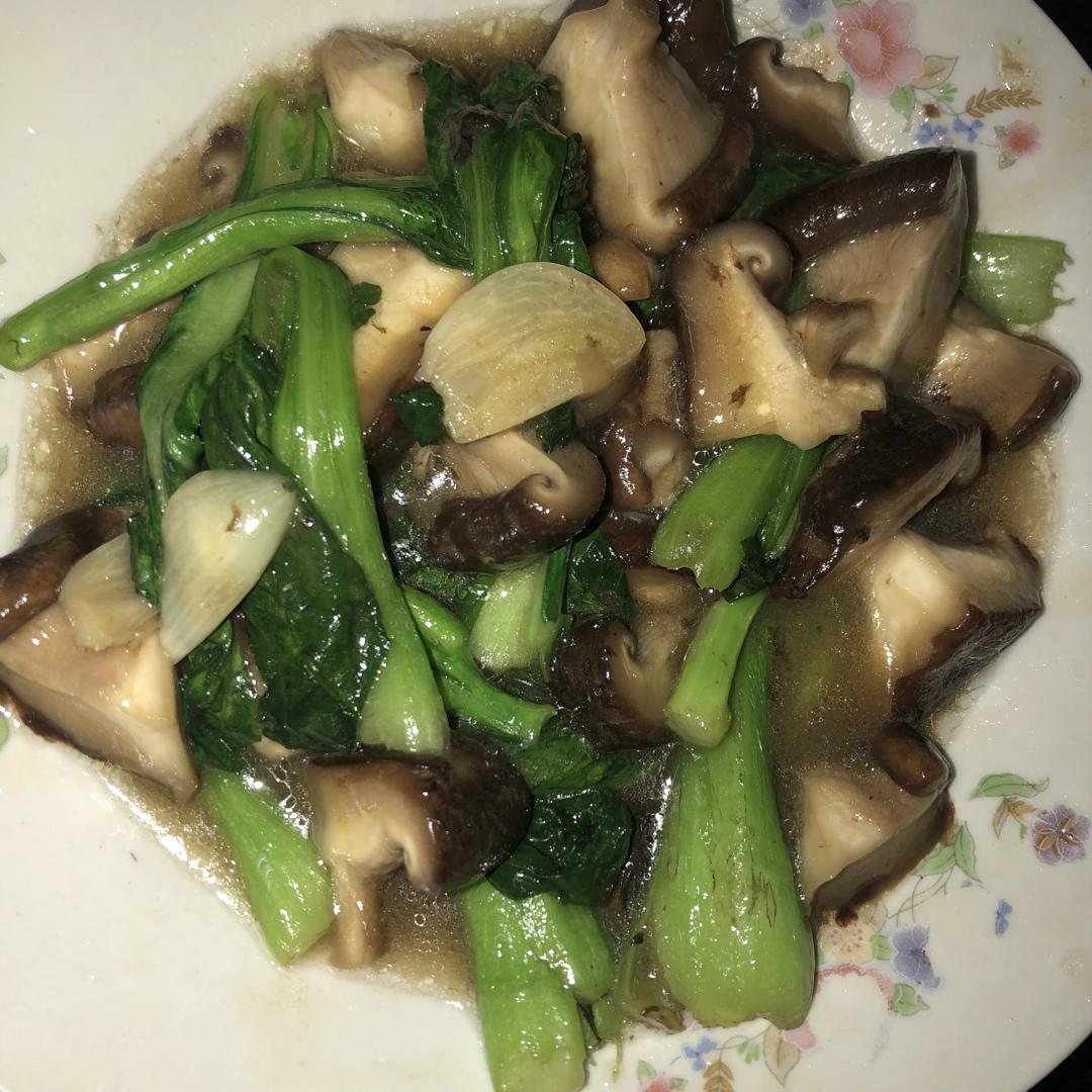 青菜烧香菇