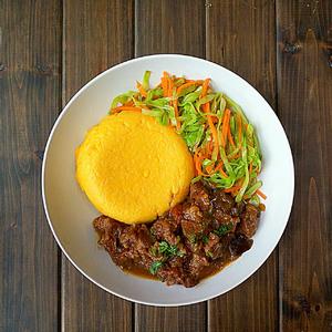 正宗东非三件套ugali+炖牛肉+焖炒卷心菜的做法 步骤8