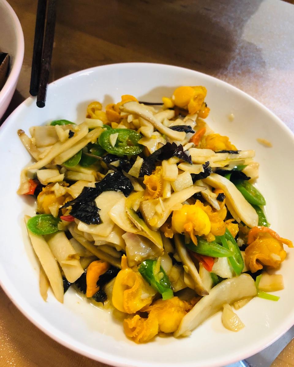 扇贝肉炒杏鲍菇