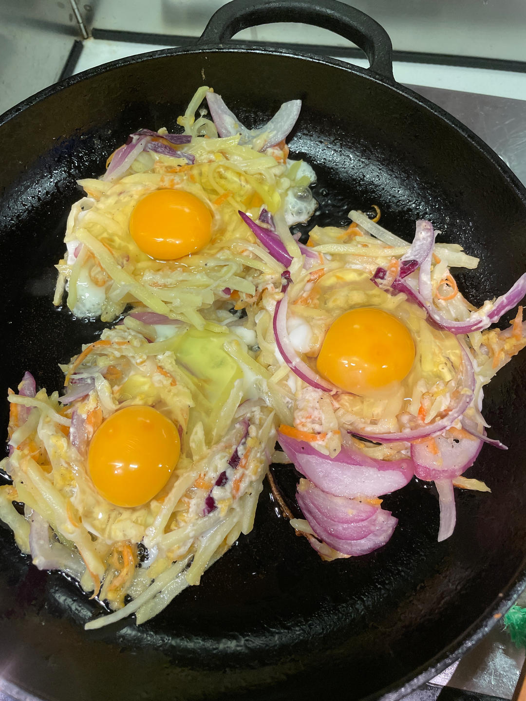免揉面❗️健康快手早餐～土豆丝鸡蛋饼