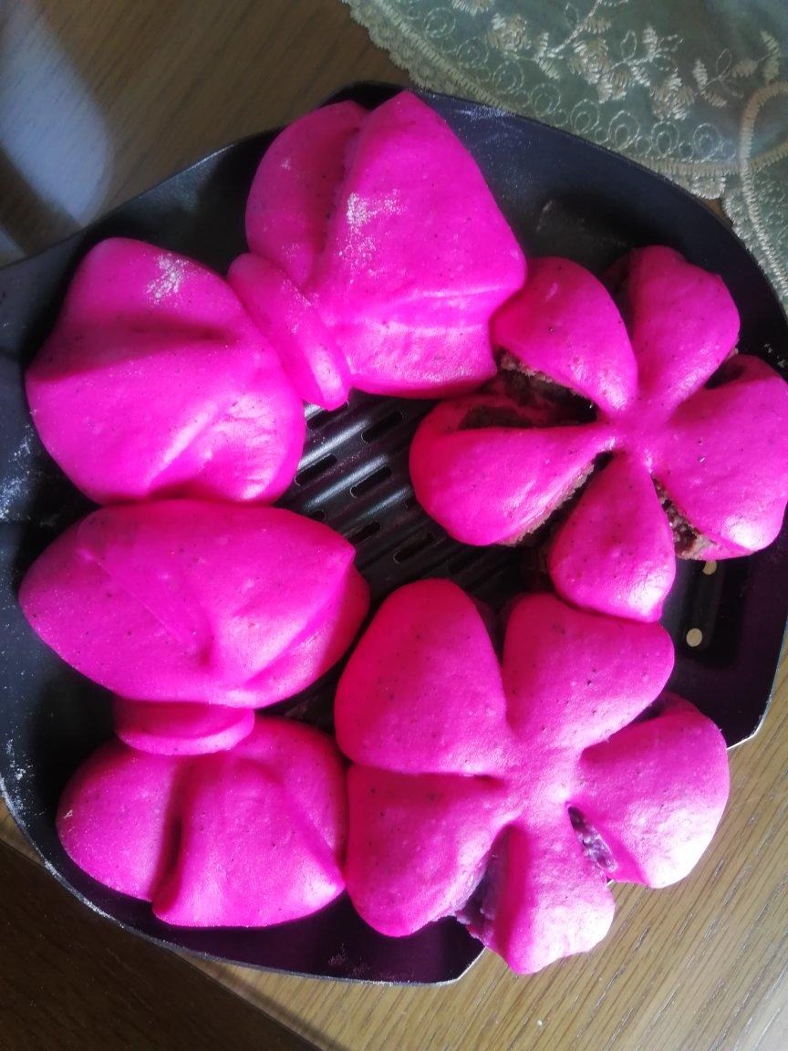 火龙果蝴蝶结面包（一次发酵）