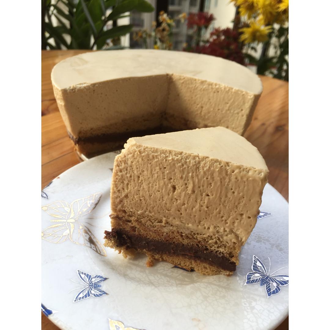 魅影飘飘做的卡布奇诺蛋糕cappuccino-咖啡白巧克力慕斯