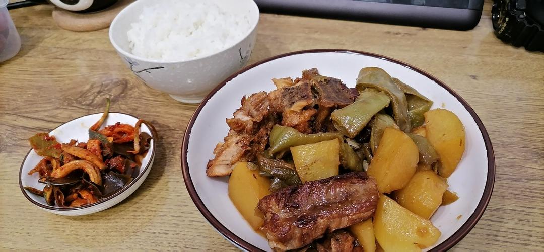 红烧排骨炖豆角