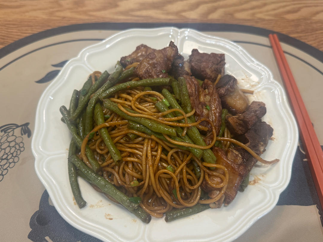 地道老北京扁豆焖面 豆角焖面 太好吃小心吃撑哦