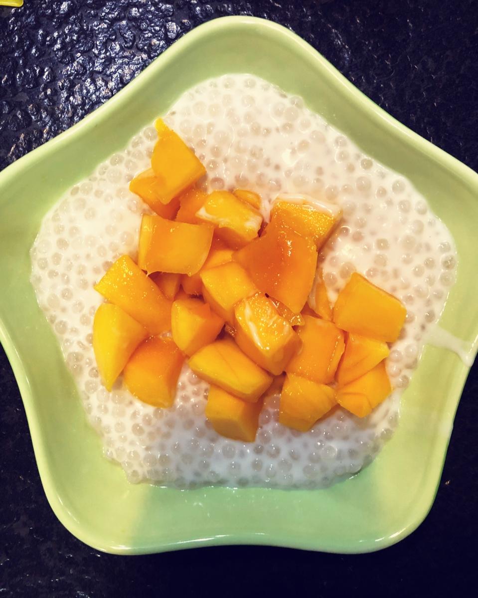 健康低脂芒果酸奶西米露