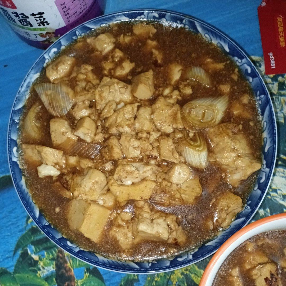 葱烧豆腐