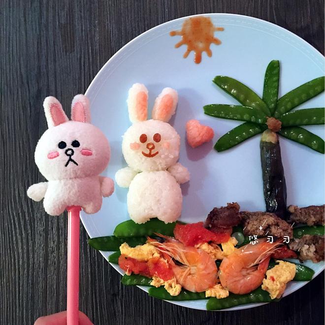 趣味童餐—line兔的做法