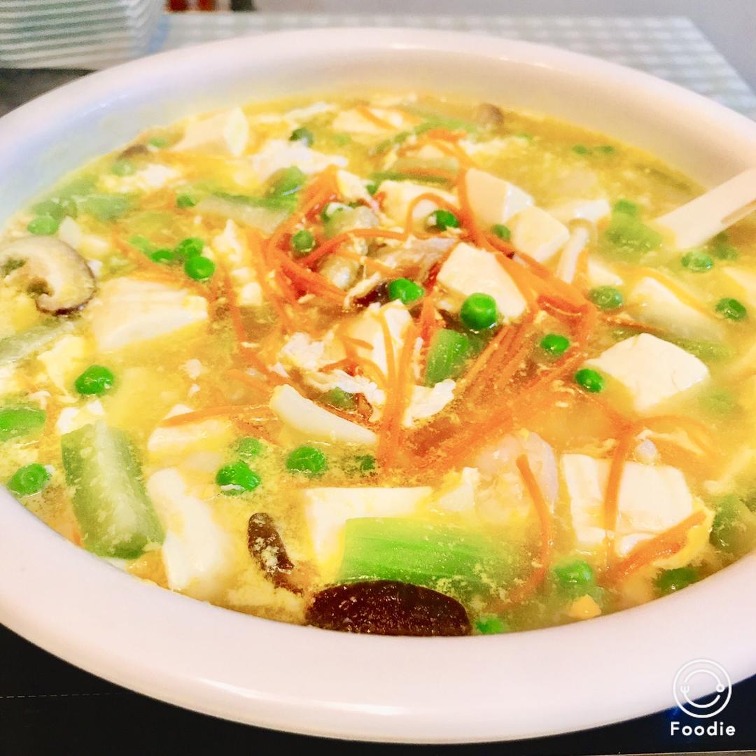丝瓜虾仁豆腐汤