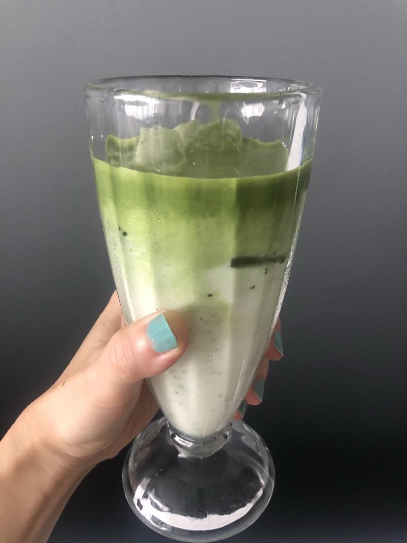 冰抹茶奶盖拿铁