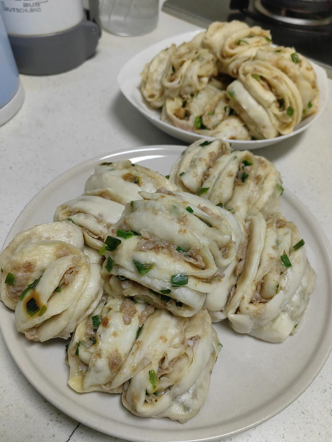 葱肉花卷（包子吃腻了换个花样吧）
