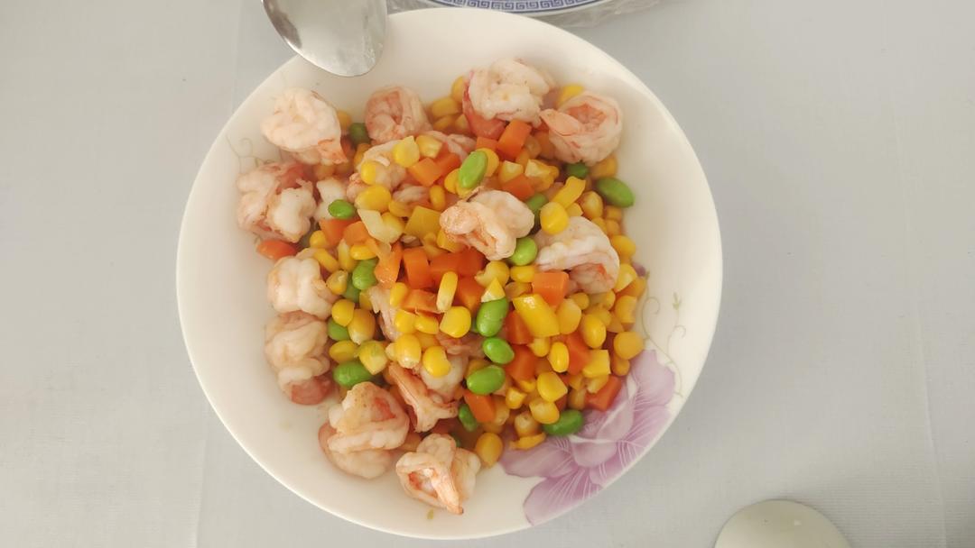 虾仁炒玉米青豆