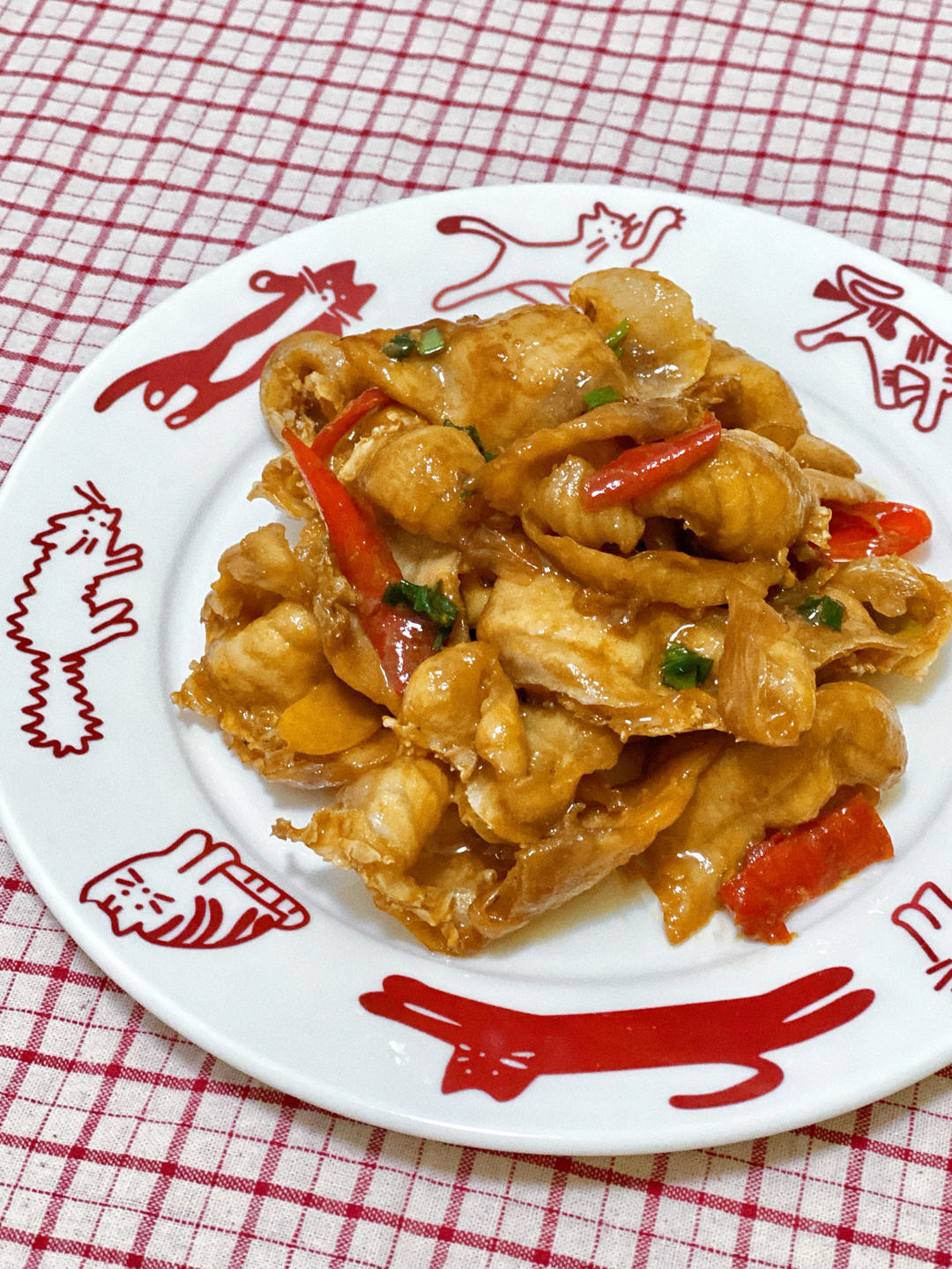姜葱爆炒脆肉鲩鱼片