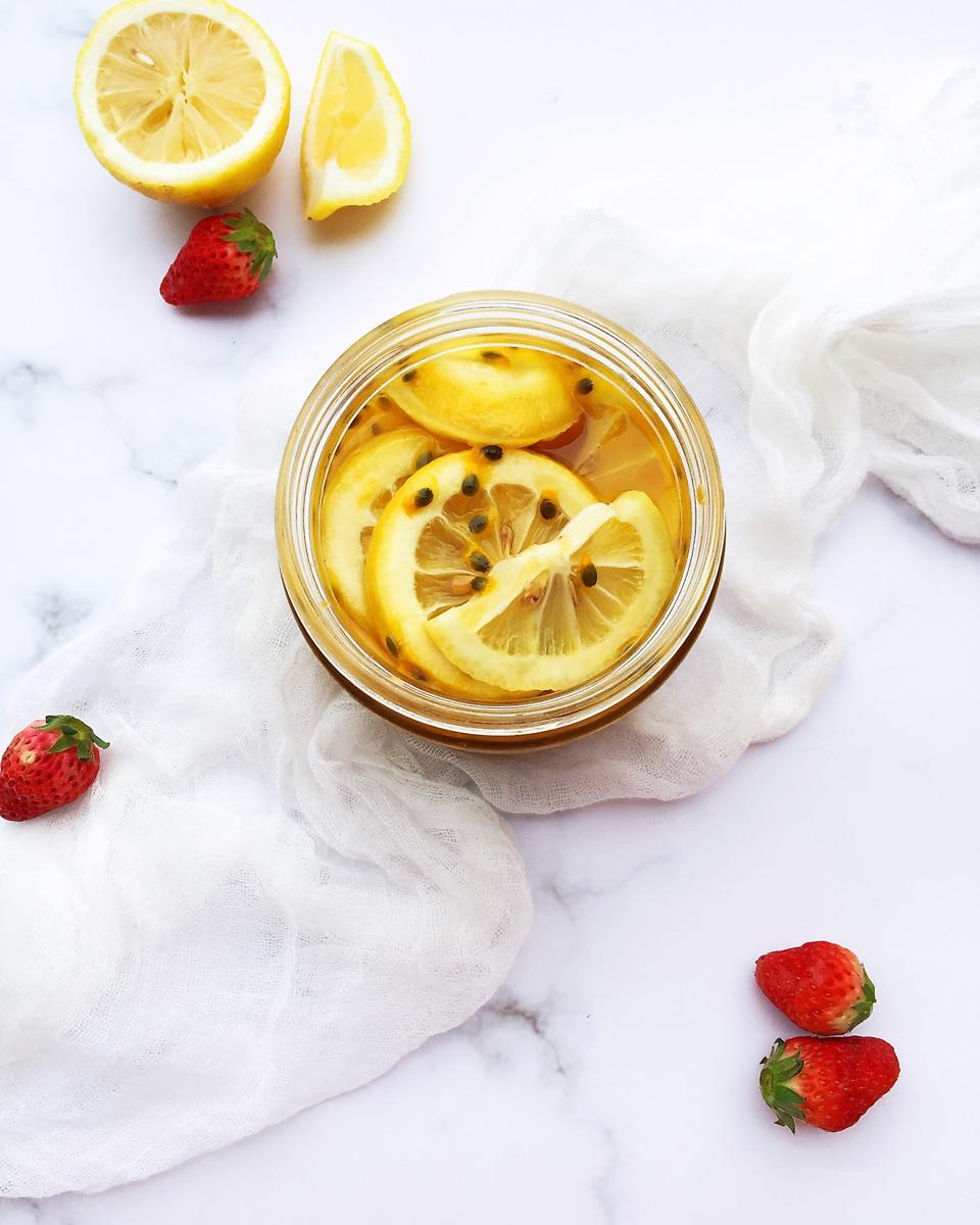 百香果冰糖蜂蜜柠檬