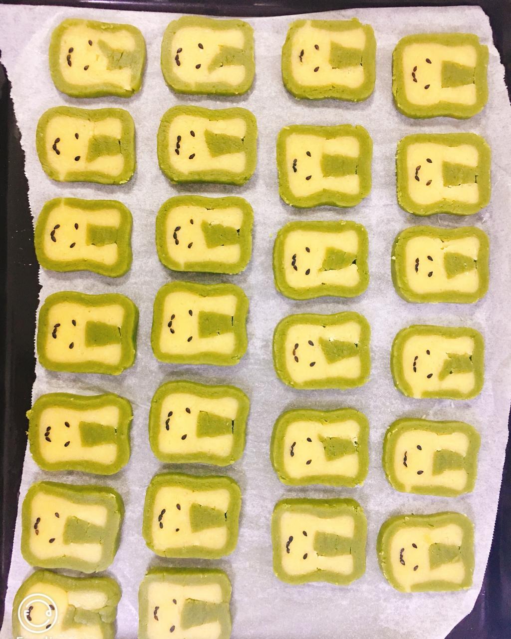 抹茶兔兔曲奇（比熊猫简单！超详细实物图+超良心手绘图）