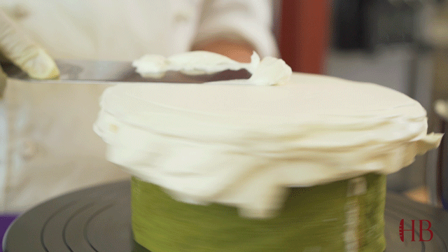 竖纹抹茶蛋糕 | 绿白相间的“迷雾森林”的做法 步骤25
