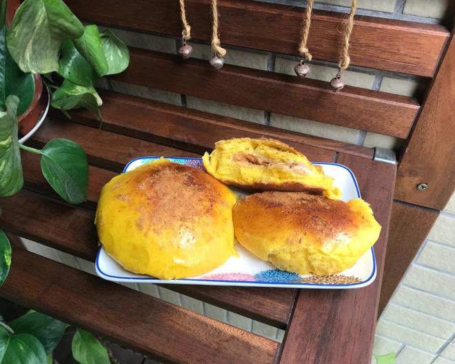✨超满足✨肉松麻薯南瓜面包的做法