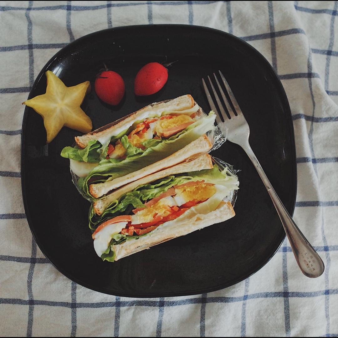 如何做超厚的沼三明治~详细tip！牛油果鸡蛋午餐肉三明治~