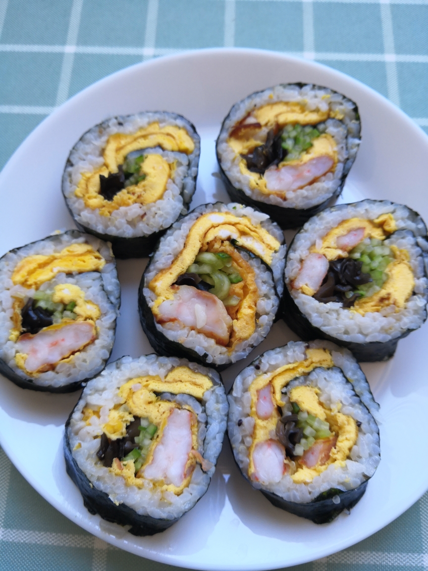 鲜虾米饭紫菜卷（早餐）的做法