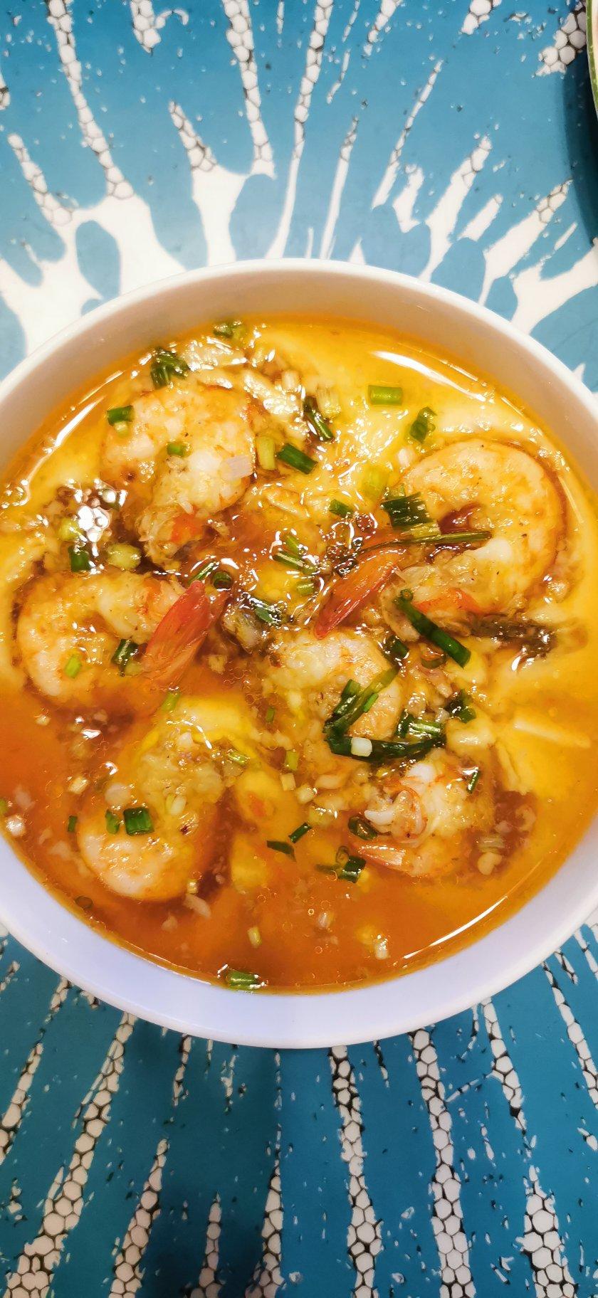 虾仁豆腐蒸水蛋
