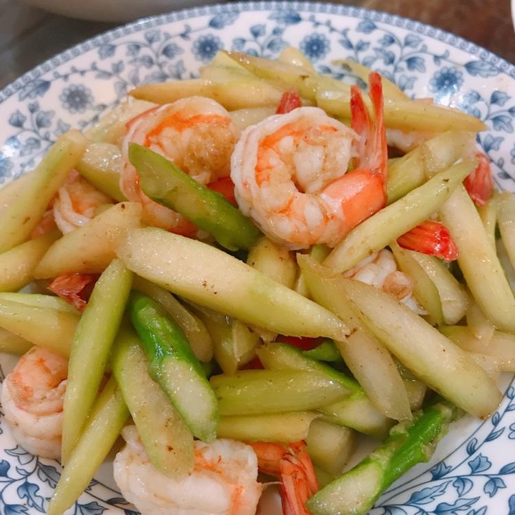 清炒芦笋虾仁