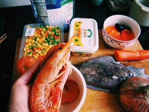 大虾墨鱼芝士焗饭的做法 步骤1