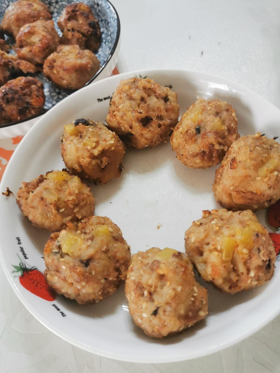 空气炸锅【芝士烤饭团】消灭剩饭