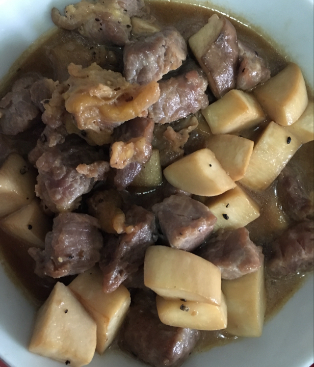 雪花牛肉粒炒杏鲍菇