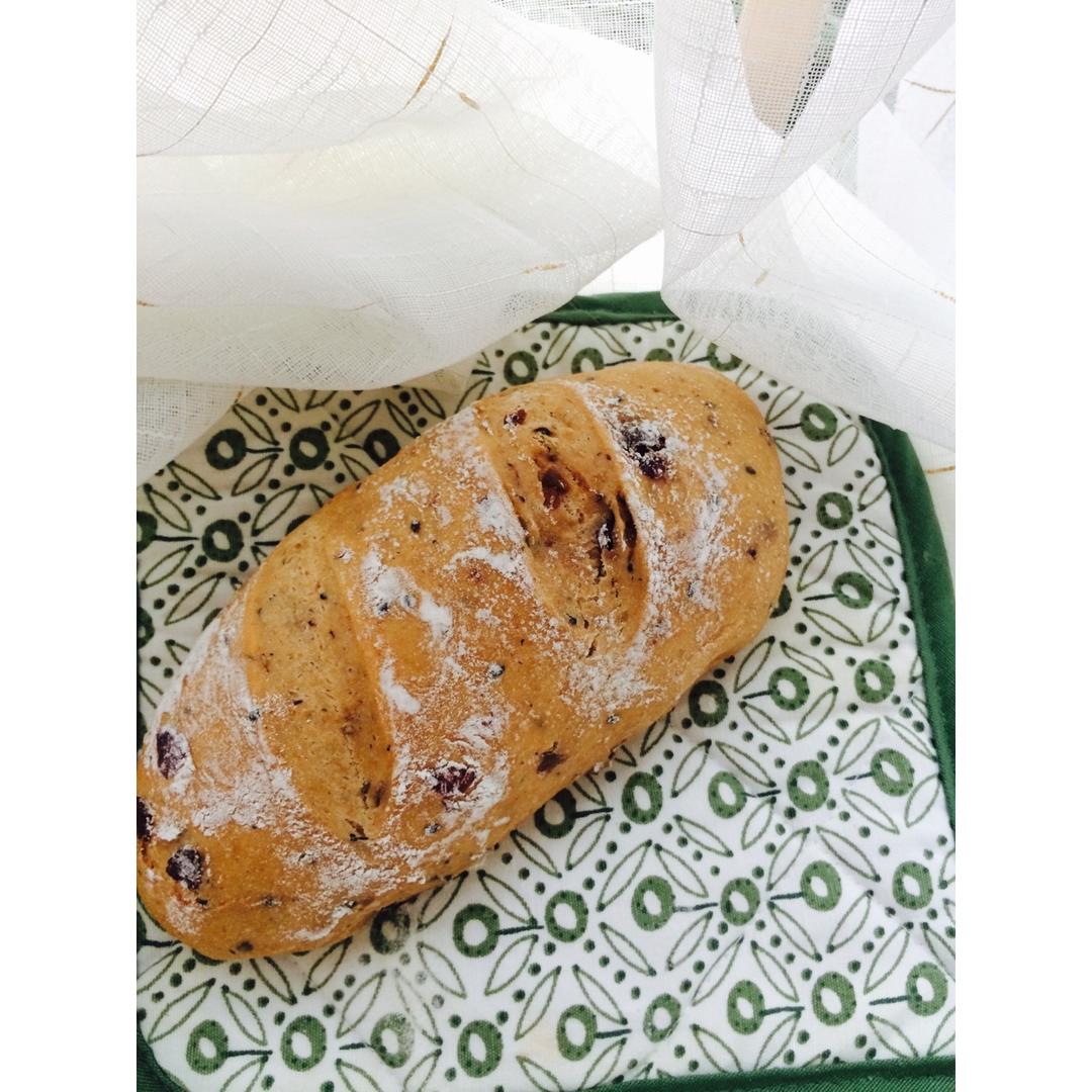 蔓越莓全麦黑糖面包