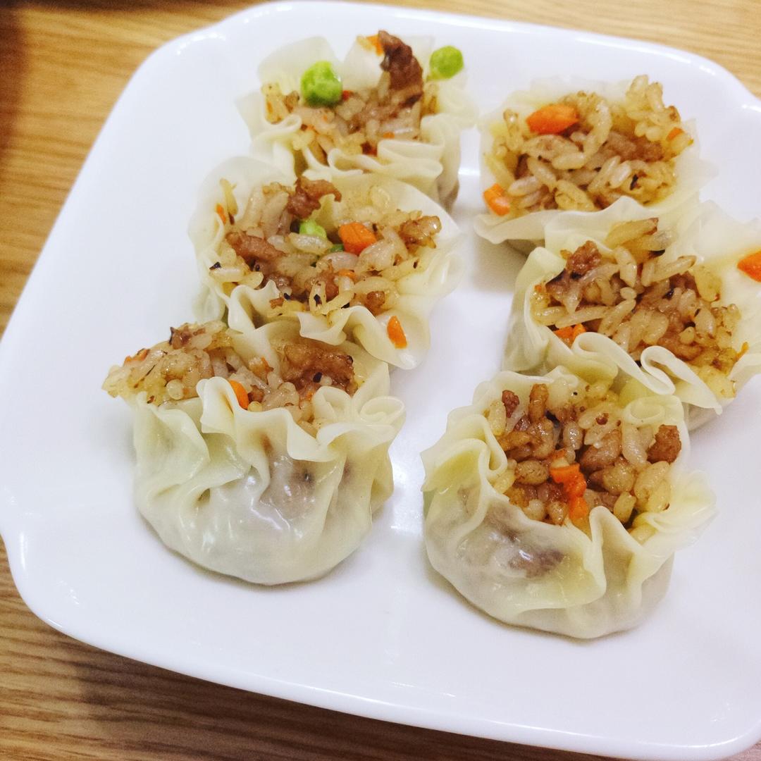 饺子皮咸蛋黄烧麦
